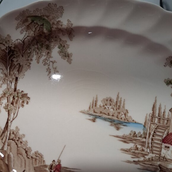 Johnson Bros "The Old Mill" Oval Serving Platter Made In England - Picture 7 of 12